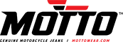 czarno-czerwone logo sklepu z odzieżą dla motocyklistów